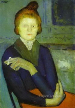Woman with a Cigarette 1901 Pablo Picasso Oil Paintings